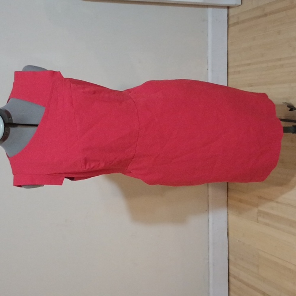 J crew red size 10 asymmetrical collar career dress cocktail dress in red
